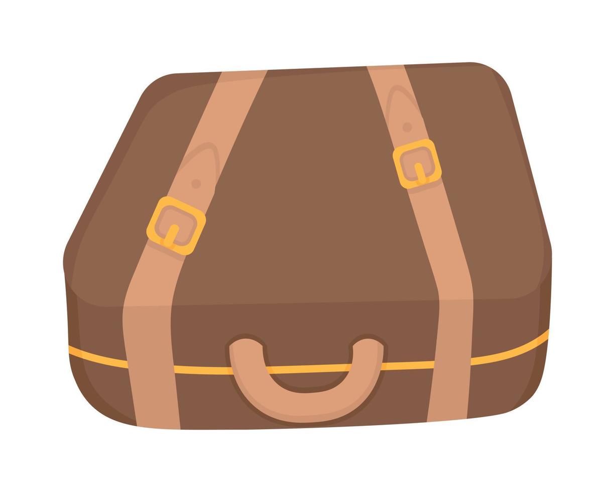 vieille valise de voyage. doodle clipart plat. tous les objets sont repeints. vecteur