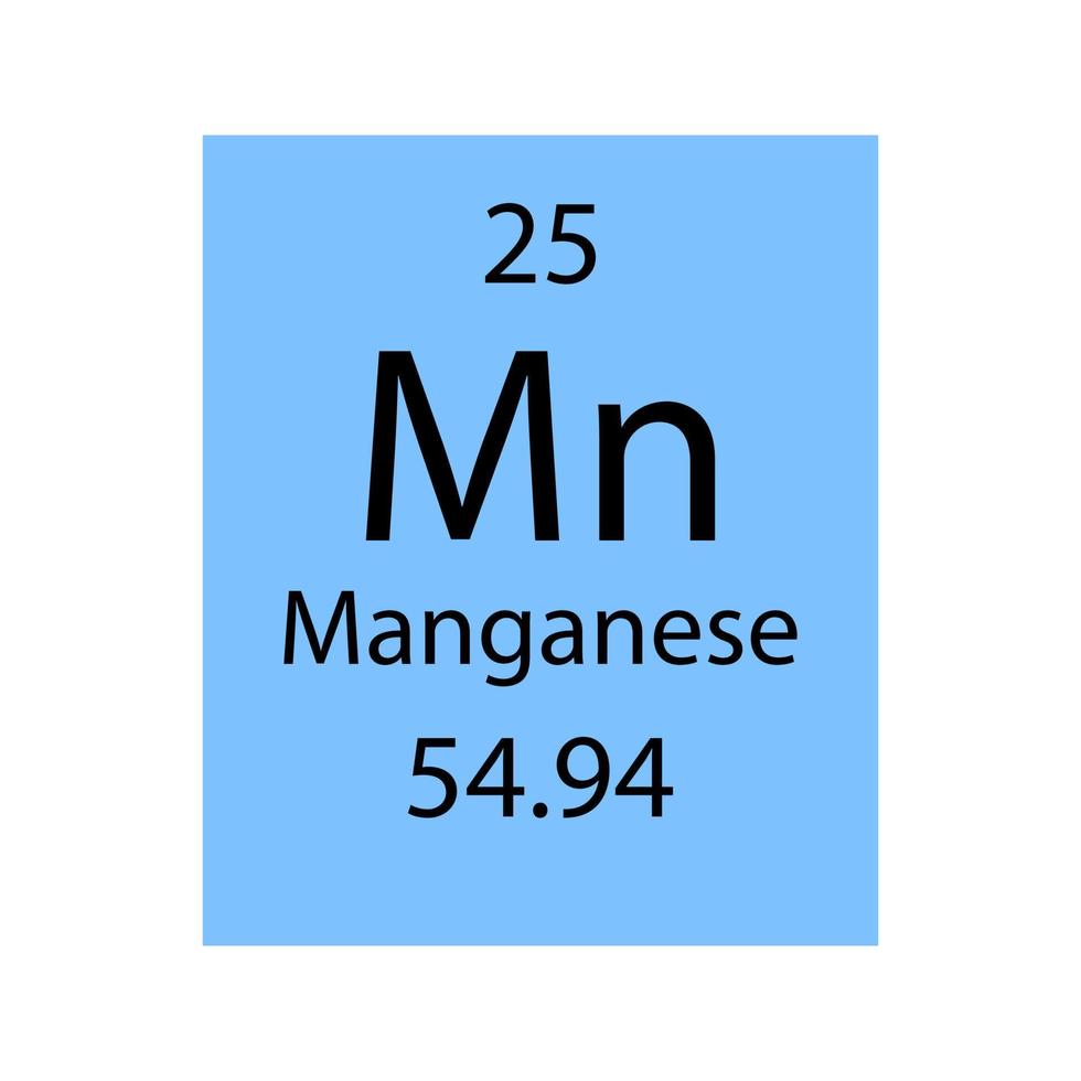 symbole du manganèse. élément chimique du tableau périodique. illustration vectorielle. vecteur