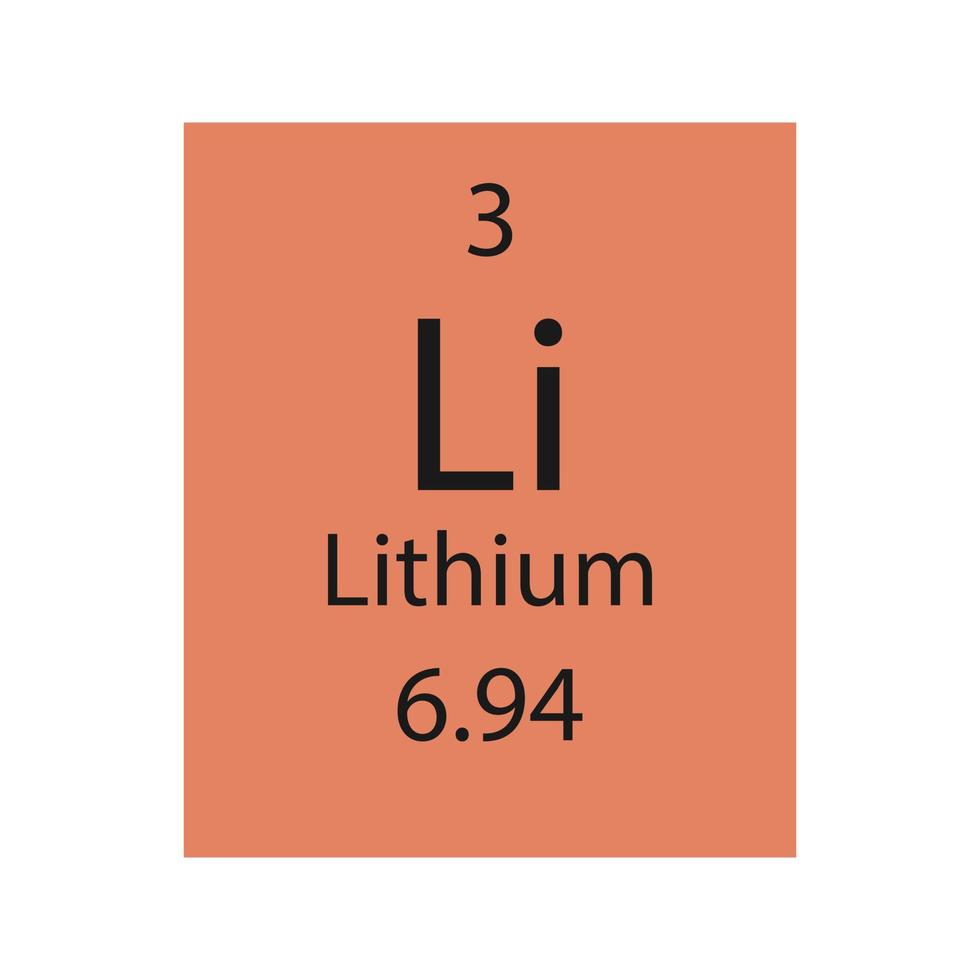 symbole du lithium. élément chimique du tableau périodique. illustration vectorielle. vecteur