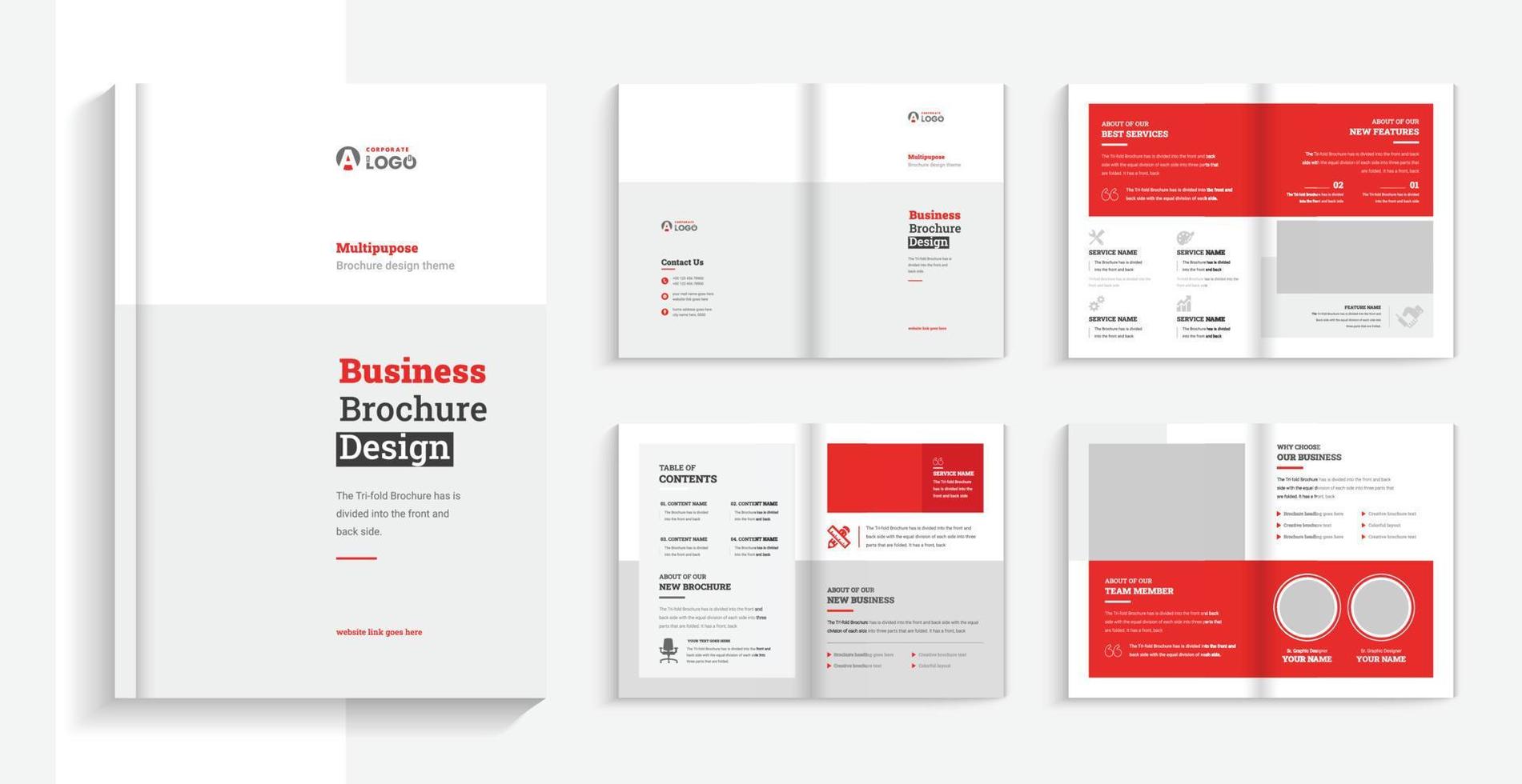 brochure d'entreprise professionnelle minimale ou modèle de livret, conception de brochure d'entreprise de plusieurs pages vecteur