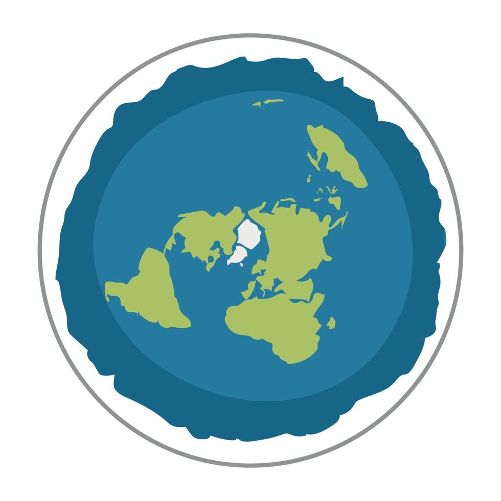 terre plate. ancienne croyance au globe plan en forme de disque. illustration vectorielle vecteur