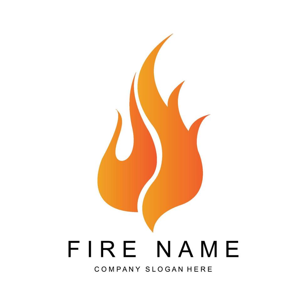 création de logo de flamme brûlante, illustration d'icône de marque de produit vecteur