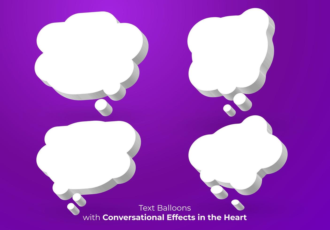ballons de texte avec effets conversationnels au cœur parfaits pour les bandes dessinées et les publicités vecteur