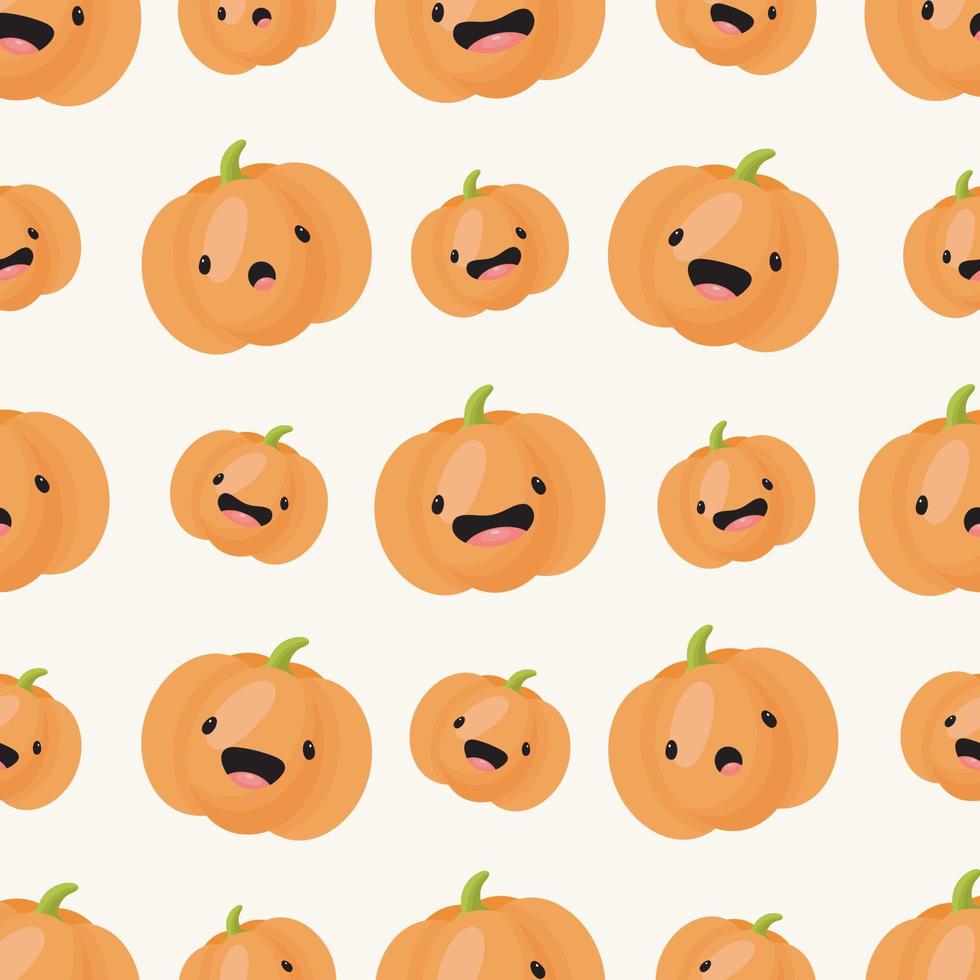 motif de citrouilles sans soudure. illustration vectorielle en style cartoon. pour les affiches, bannières, cartes, impression sur le pack, papier, impression sur vêtements, tissu, papier peint. vecteur