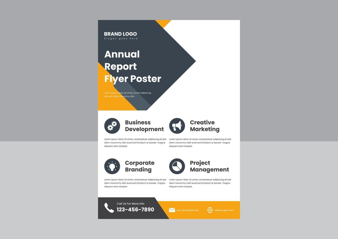 modèle d'affiche de brochure de rapport annuel. modèle de conception de brochure d'affiche de dépliant d'entreprise d'entreprise. vecteur