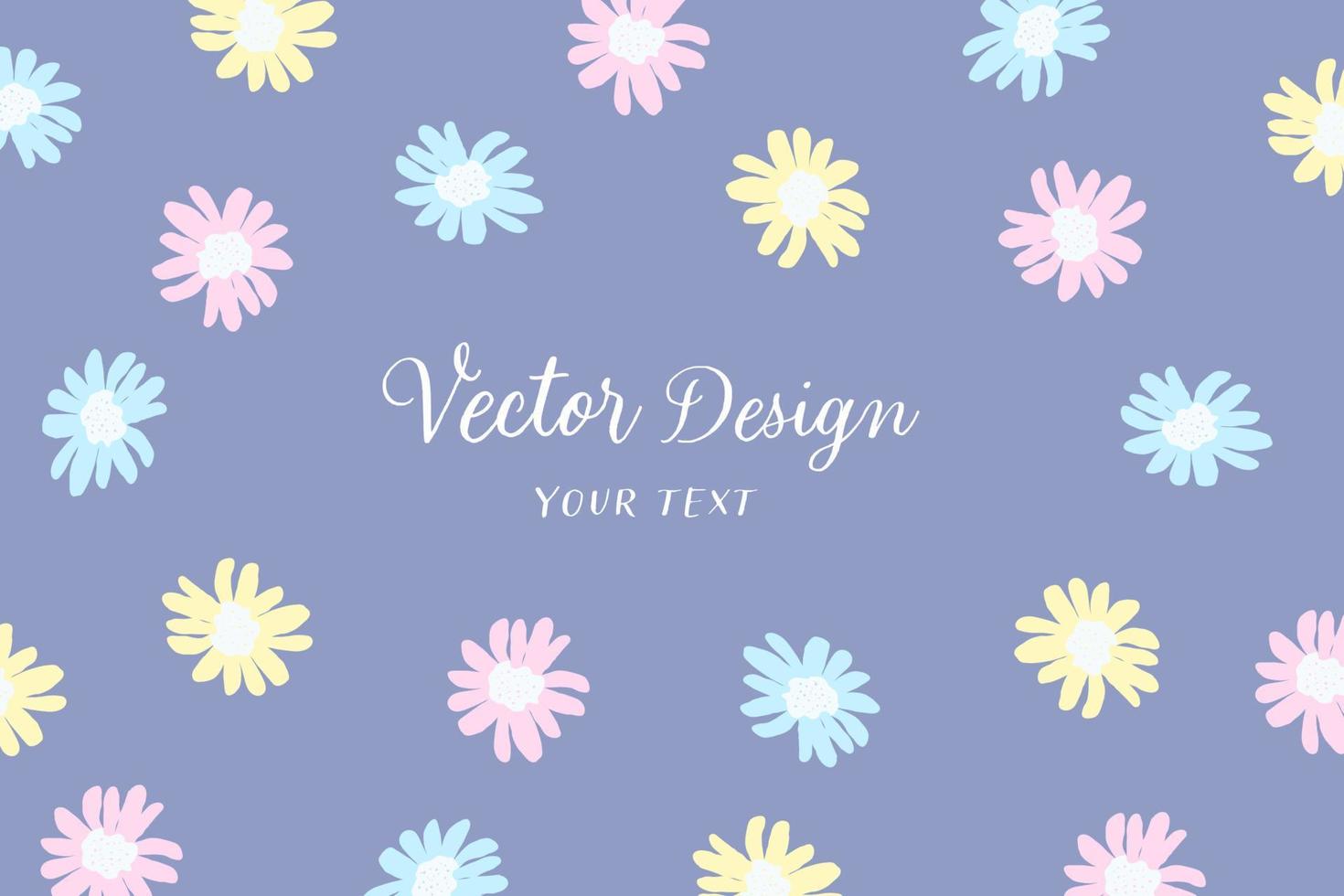 arrière-plan pour un dessin avec des fleurs multicolores sur fond bleu vecteur