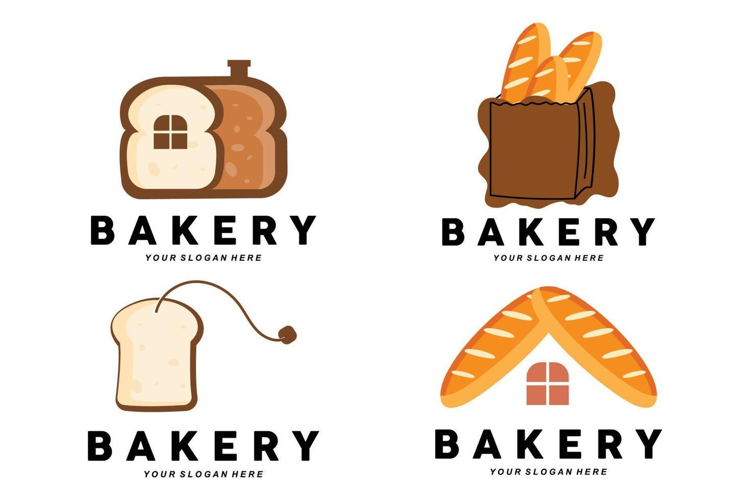 logo de pain, illustration de conception de nourriture de blé, vecteur de boulangerie, cupcake