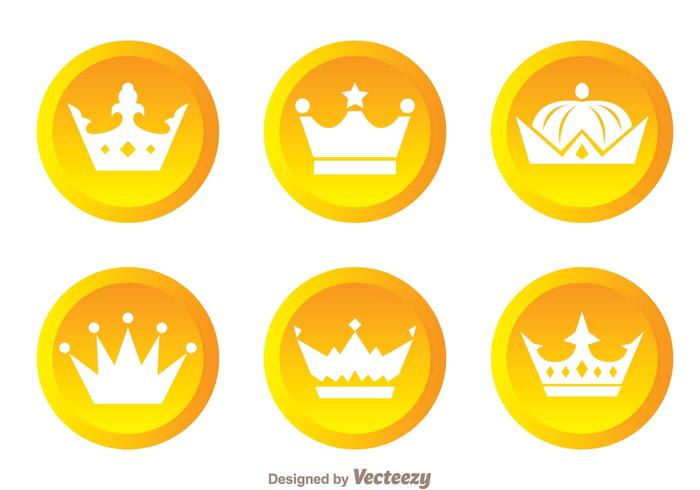 Logo de cercle d'or couronne vecteur