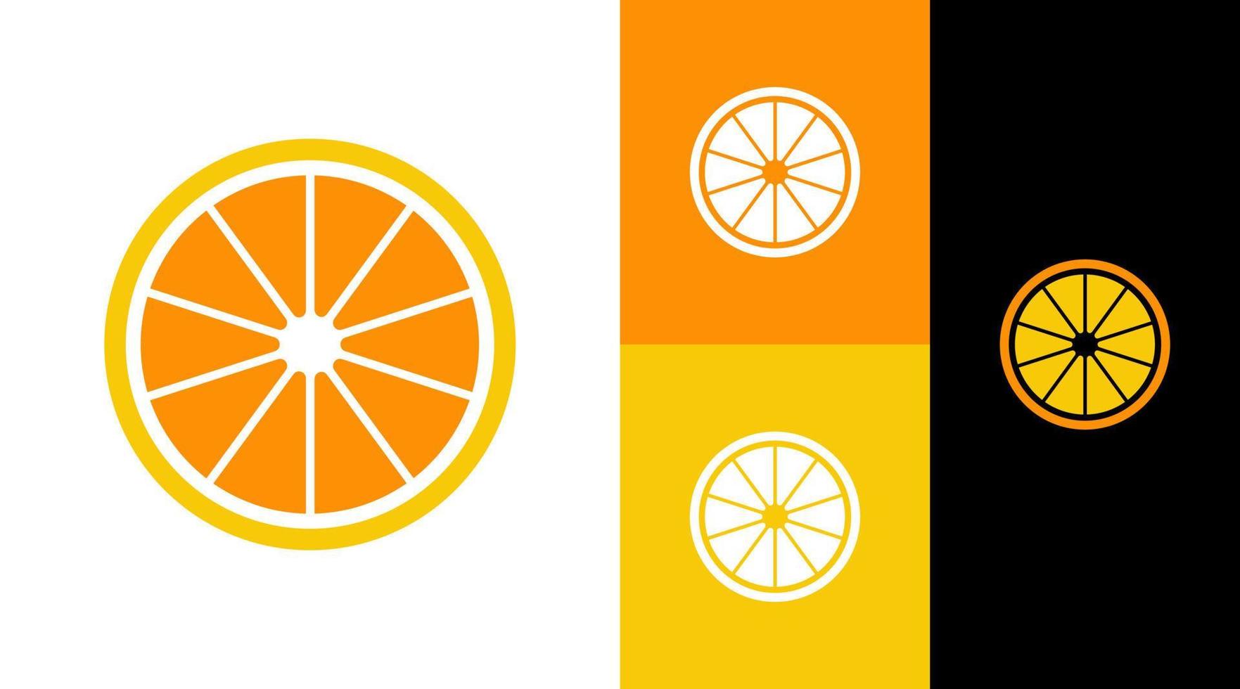 création de logo de marque de nourriture nature fruit orange citron vecteur