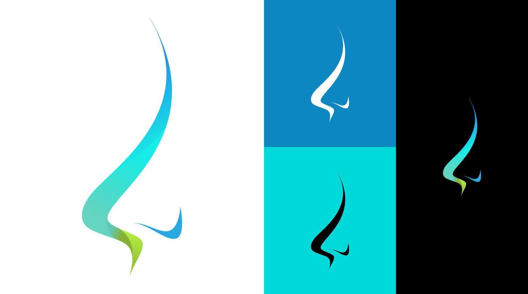 l monogramme nez entreprise médicale concept de conception de logo d'entreprise vecteur
