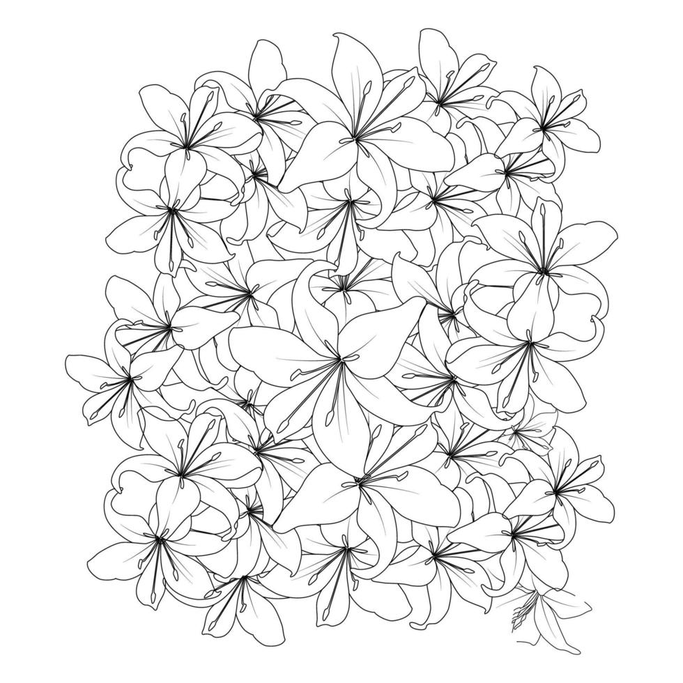 lys dessin au trait vecteur de fleur coloriage dessin pour élément d'impression