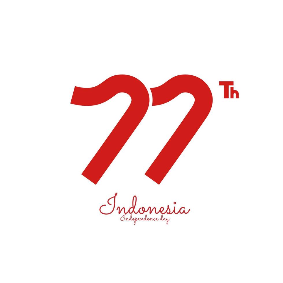 77e logo de la fête de l'indépendance de l'indonésie vecteur
