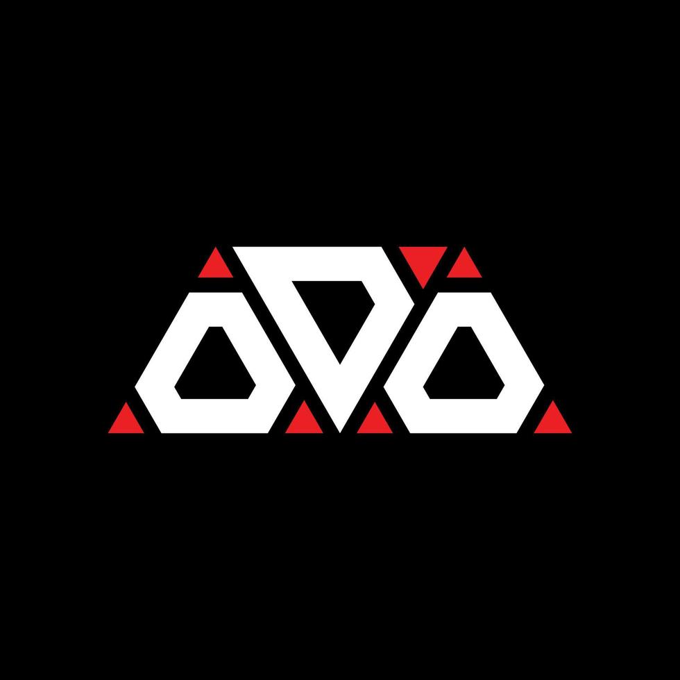 création de logo de lettre triangle odo avec forme de triangle. monogramme de conception de logo triangle odo. modèle de logo vectoriel triangle odo avec couleur rouge. logo triangulaire odo logo simple, élégant et luxueux. odo