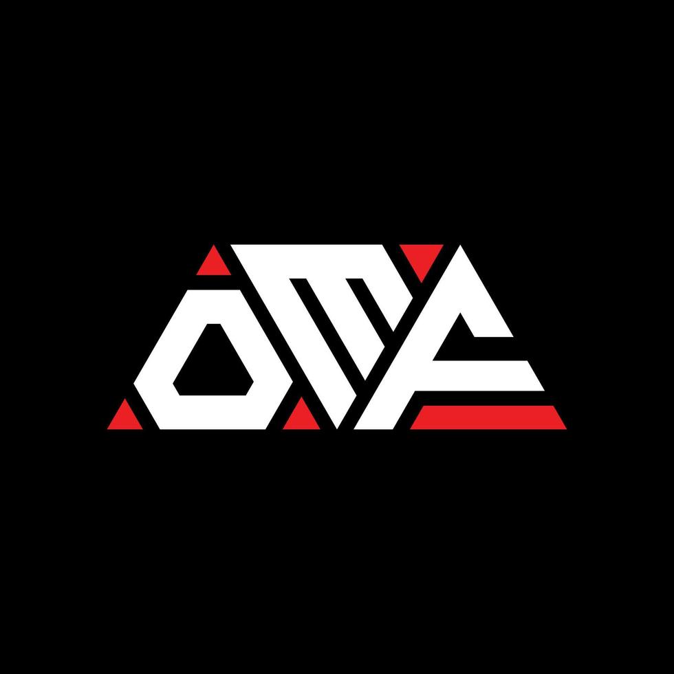 création de logo de lettre triangle omf avec forme de triangle. monogramme de conception de logo triangle omf. modèle de logo vectoriel triangle omf avec couleur rouge. logo triangulaire omf logo simple, élégant et luxueux. omf