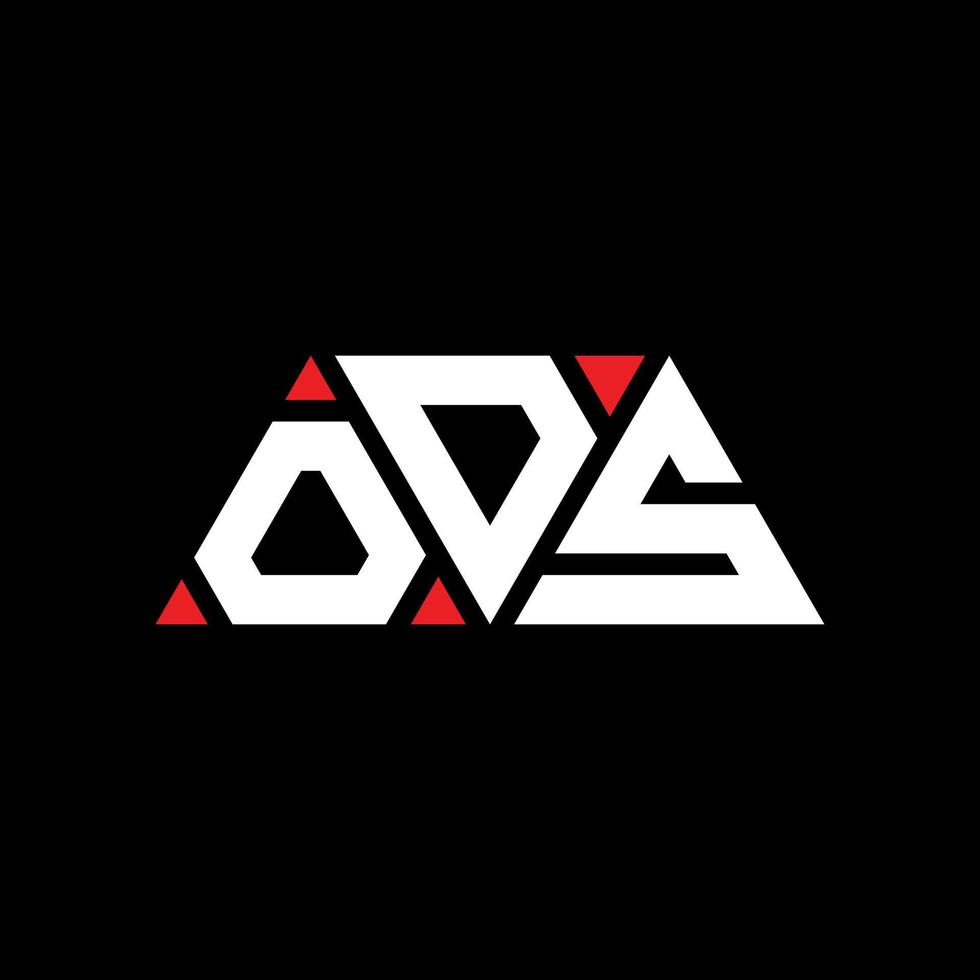 création de logo de lettre triangle ods avec forme de triangle. monogramme de conception de logo triangle ods. modèle de logo vectoriel triangle ods avec couleur rouge. logo triangulaire ods logo simple, élégant et luxueux. les cotes