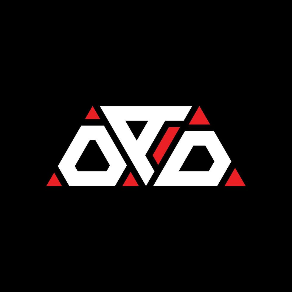 création de logo de lettre triangle oad avec forme de triangle. monogramme de conception de logo triangle oad. modèle de logo vectoriel triangle oad avec couleur rouge. oad logo triangulaire logo simple, élégant et luxueux. une charge