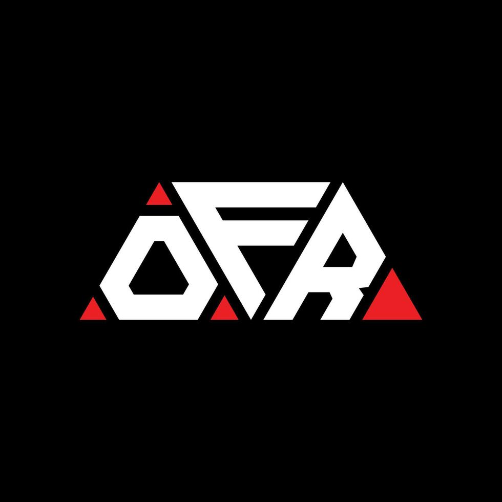 création de logo de lettre triangle ofr avec forme de triangle. ofr monogramme de conception de logo triangle. modèle de logo vectoriel triangle ofr avec couleur rouge. ofr logo triangulaire logo simple, élégant et luxueux. de