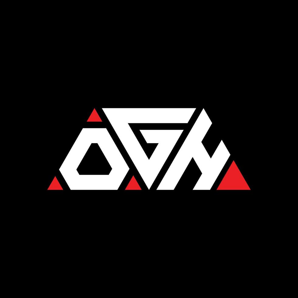 création de logo de lettre triangle ogh avec forme de triangle. monogramme de conception de logo triangle ogh. modèle de logo vectoriel triangle ogh avec couleur rouge. ogh logo triangulaire logo simple, élégant et luxueux. oh