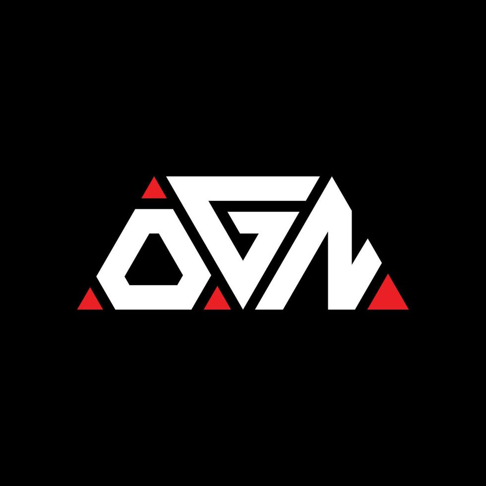 création de logo de lettre triangle ogn avec forme de triangle. monogramme de conception de logo triangle ogn. modèle de logo vectoriel triangle ogn avec couleur rouge. logo triangulaire ogn logo simple, élégant et luxueux. ogn