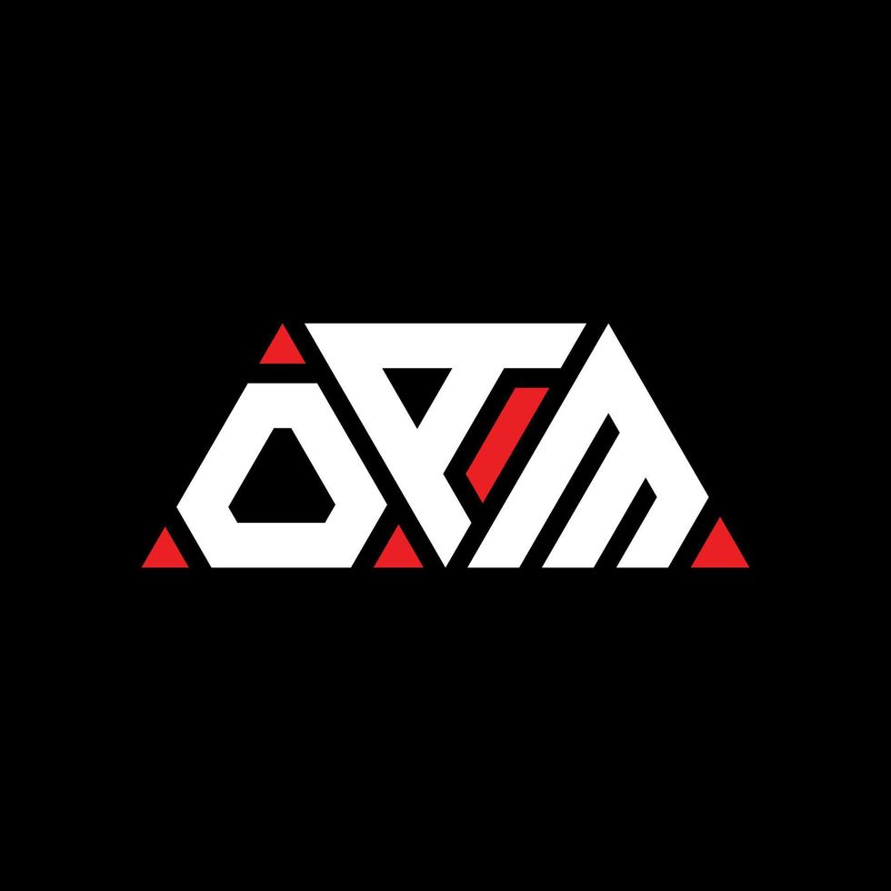 création de logo de lettre triangle oam avec forme de triangle. monogramme de conception de logo triangle oam. modèle de logo vectoriel triangle oam avec couleur rouge. logo triangulaire oam logo simple, élégant et luxueux. oam