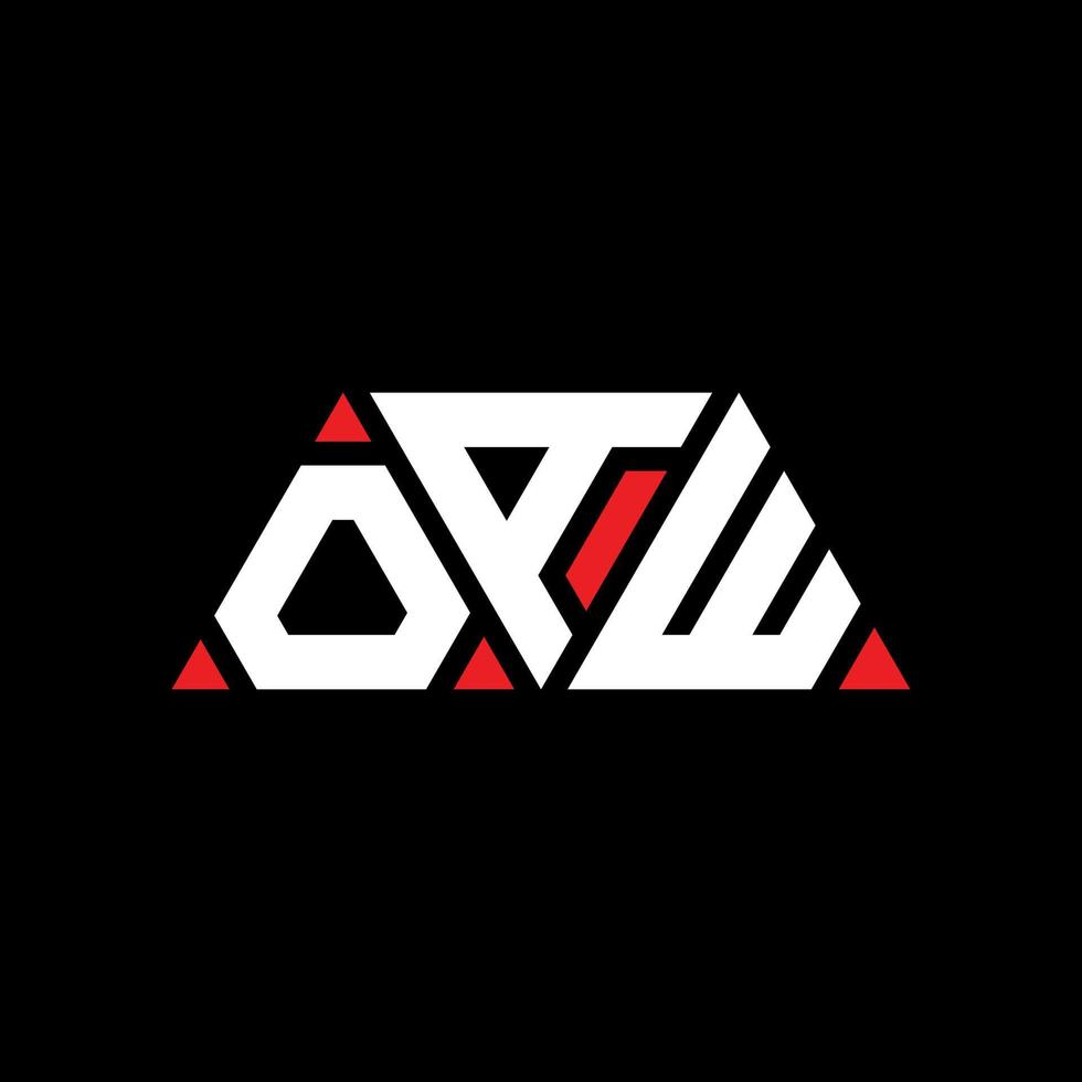 création de logo de lettre triangle oaw avec forme de triangle. monogramme de conception de logo triangle oaw. modèle de logo vectoriel triangle oaw avec couleur rouge. oaw logo triangulaire logo simple, élégant et luxueux. ouai