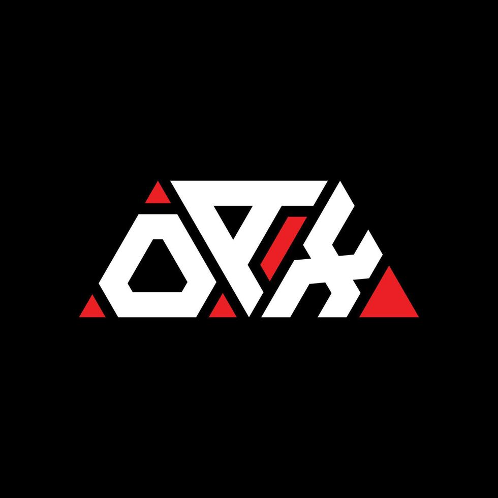 création de logo de lettre triangle oax avec forme de triangle. monogramme de conception de logo triangle oax. modèle de logo vectoriel triangle oax avec couleur rouge. logo triangulaire oax logo simple, élégant et luxueux. oax