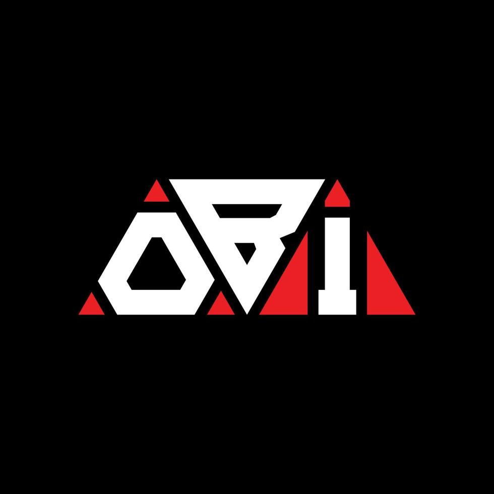 création de logo de lettre triangle obi avec forme de triangle. monogramme de conception de logo triangle obi. modèle de logo vectoriel triangle obi avec couleur rouge. logo triangulaire obi logo simple, élégant et luxueux. obi