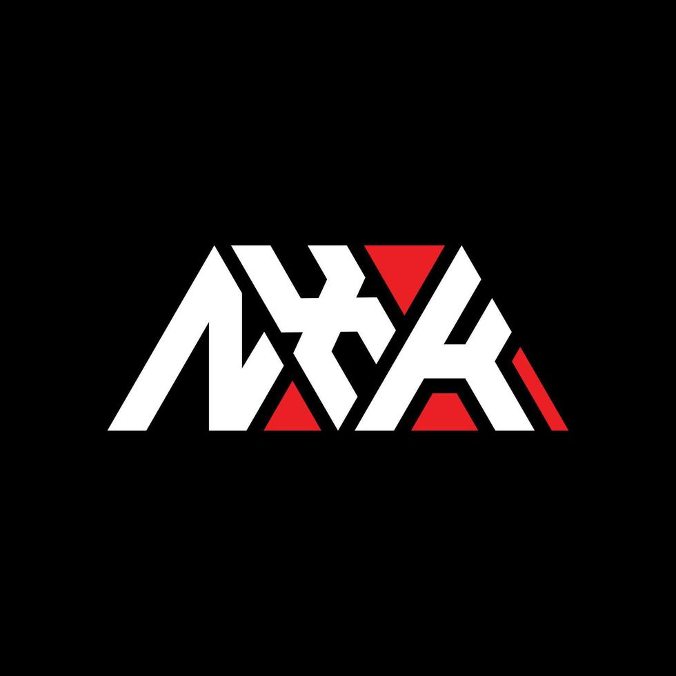 création de logo de lettre triangle nxk avec forme de triangle. monogramme de conception de logo triangle nxk. modèle de logo vectoriel triangle nxk avec couleur rouge. logo triangulaire nxk logo simple, élégant et luxueux. nxk