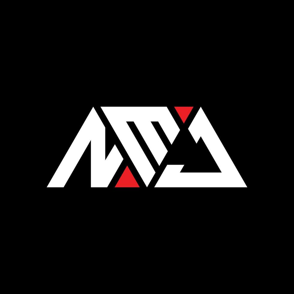 création de logo de lettre triangle nmj avec forme de triangle. monogramme de conception de logo triangle nmj. modèle de logo vectoriel triangle nmj avec couleur rouge. logo triangulaire nmj logo simple, élégant et luxueux. nmj