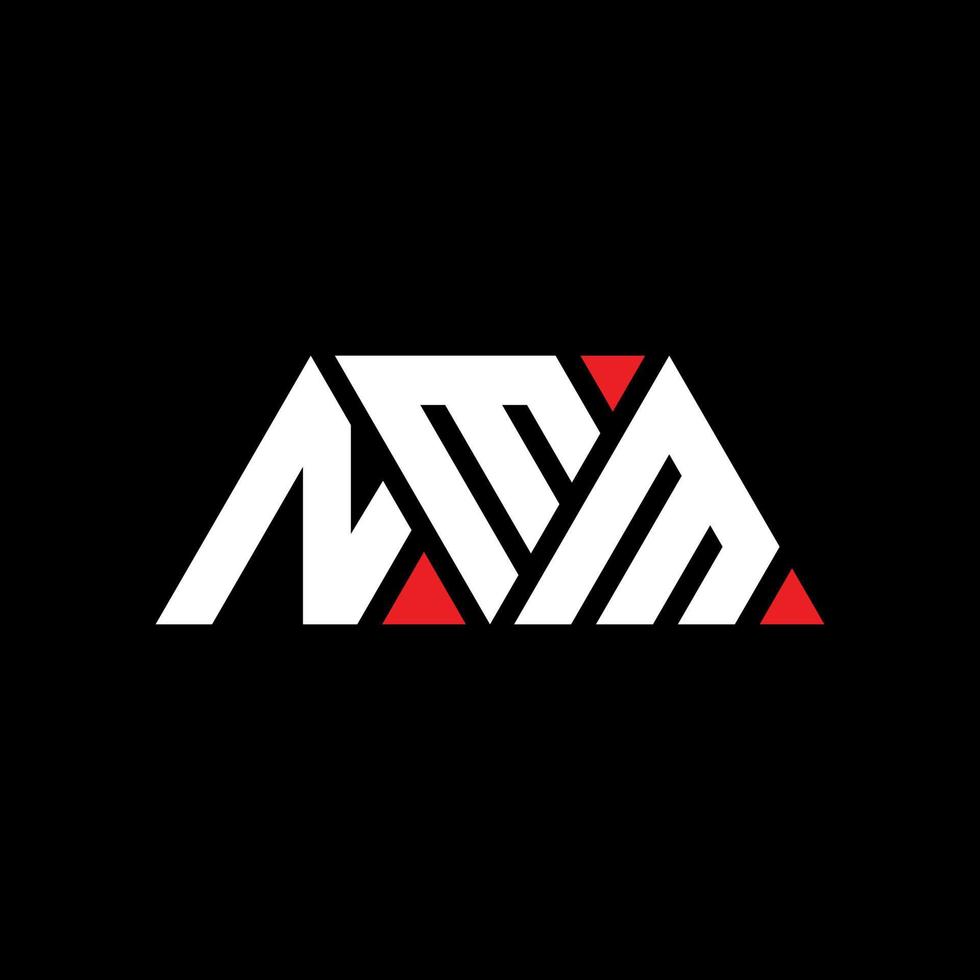 création de logo de lettre triangle nmm avec forme de triangle. monogramme de conception de logo triangle nmm. modèle de logo vectoriel triangle nmm avec couleur rouge. logo triangulaire nmm logo simple, élégant et luxueux. nmm