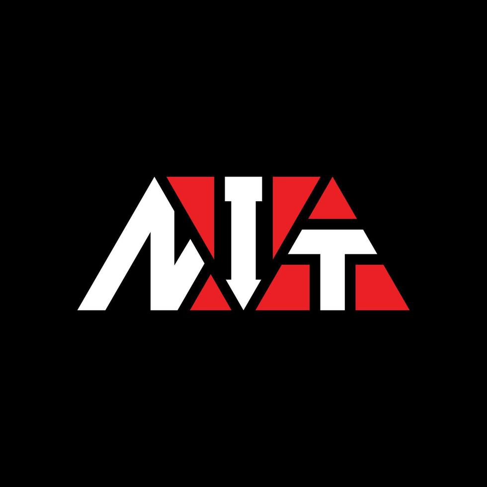 création de logo de lettre triangle nit avec forme de triangle. monogramme de conception de logo triangle nit. modèle de logo vectoriel triangle nit avec couleur rouge. logo triangulaire nit logo simple, élégant et luxueux. lente