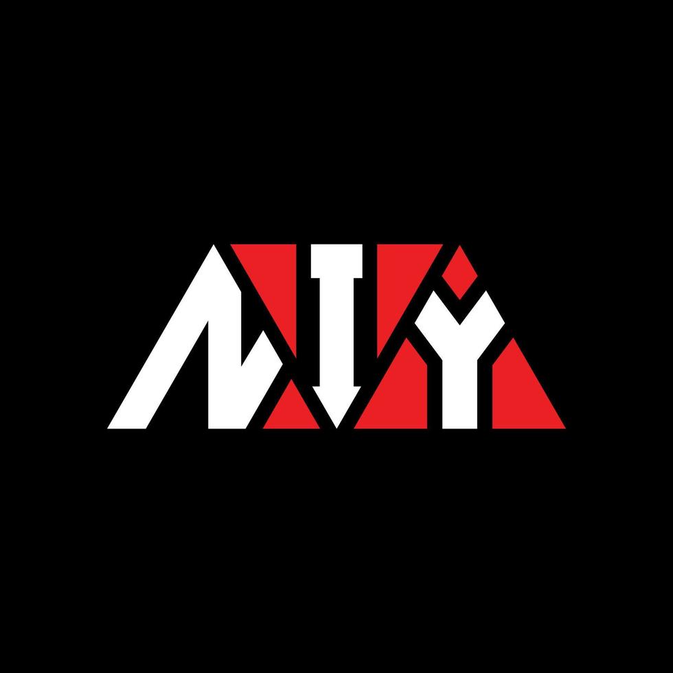 création de logo de lettre niy triangle avec forme de triangle. monogramme de conception de logo niy triangle. modèle de logo vectoriel triangle niy avec couleur rouge. niy logo triangulaire logo simple, élégant et luxueux. non