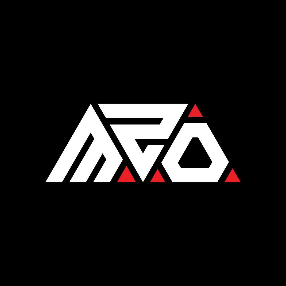 création de logo de lettre triangle mzo avec forme de triangle. monogramme de conception de logo triangle mzo. modèle de logo vectoriel triangle mzo avec couleur rouge. logo triangulaire mzo logo simple, élégant et luxueux. mzo