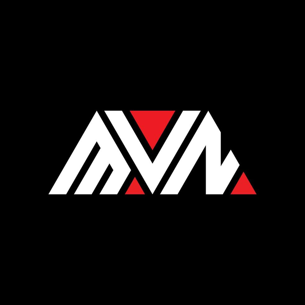 création de logo de lettre triangle mvn avec forme de triangle. monogramme de conception de logo triangle mvn. modèle de logo vectoriel triangle mvn avec couleur rouge. logo triangulaire mvn logo simple, élégant et luxueux. mvn