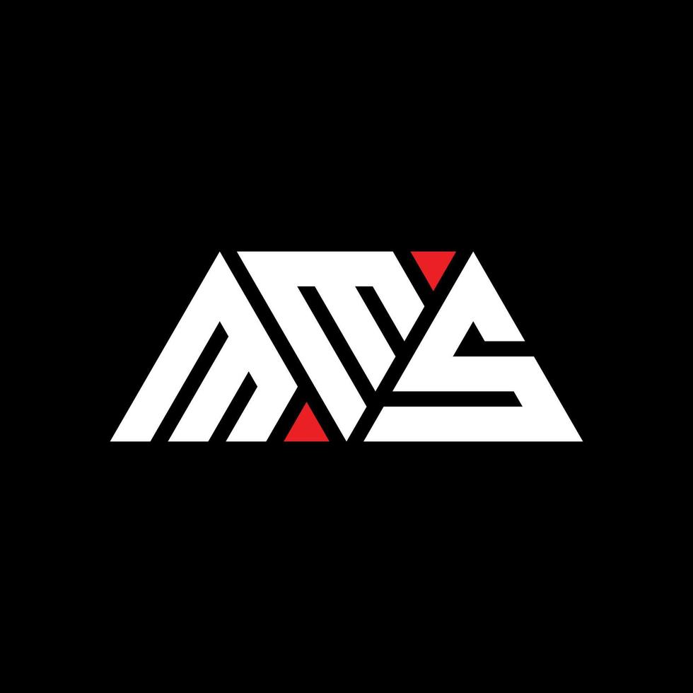 création de logo de lettre triangle mms avec forme de triangle. monogramme de conception de logo triangle mms. modèle de logo vectoriel triangle mms avec couleur rouge. logo triangulaire mms logo simple, élégant et luxueux. MMS