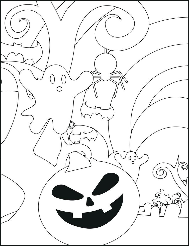 coloriages d'halloween vecteur