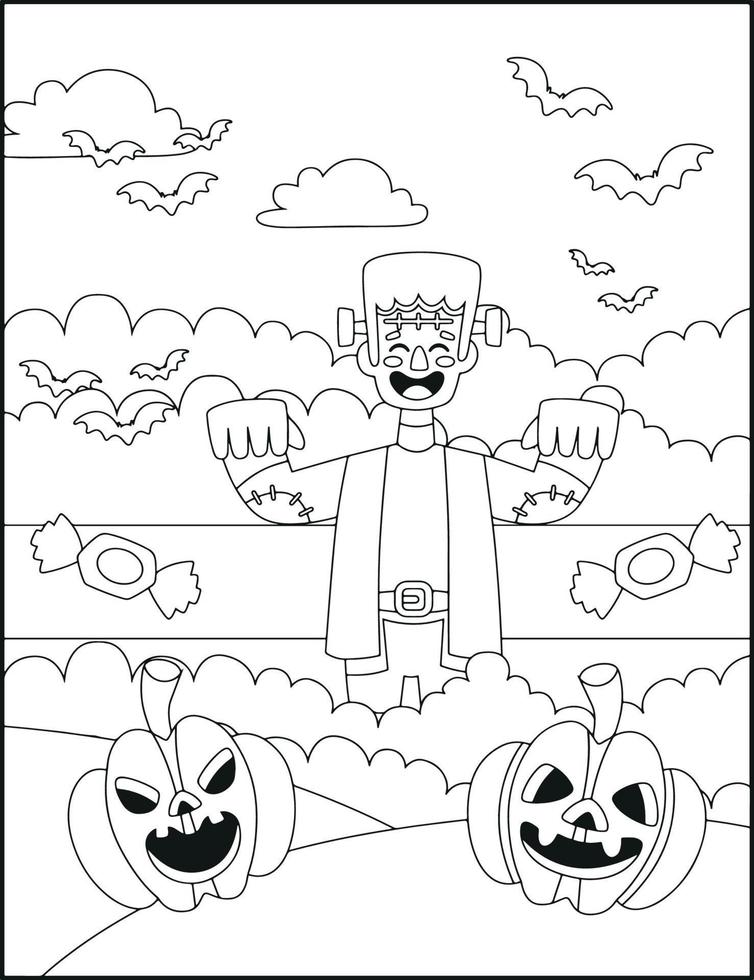 coloriages d'halloween vecteur