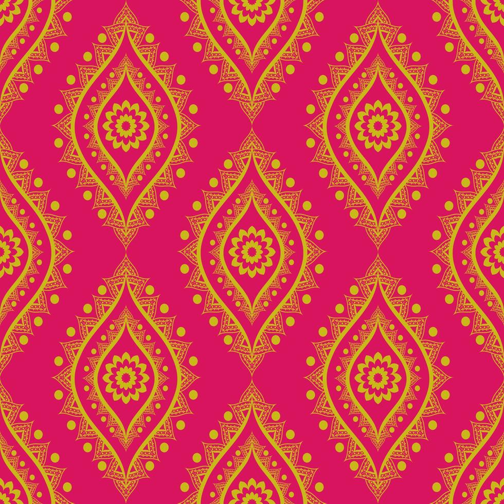 fond de motif sans couture de forme de fleur de style ethnique indien coloré. utilisation pour le tissu, le textile, les éléments de décoration intérieure, le rembourrage, l'emballage. vecteur