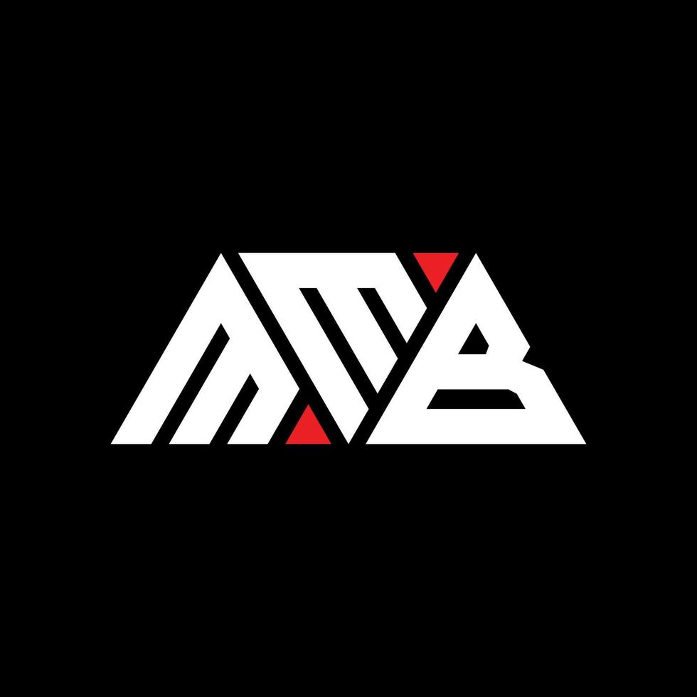 création de logo de lettre triangle mmb avec forme de triangle. monogramme de conception de logo triangle mmb. modèle de logo vectoriel triangle mmb avec couleur rouge. logo triangulaire mmb logo simple, élégant et luxueux. mmb