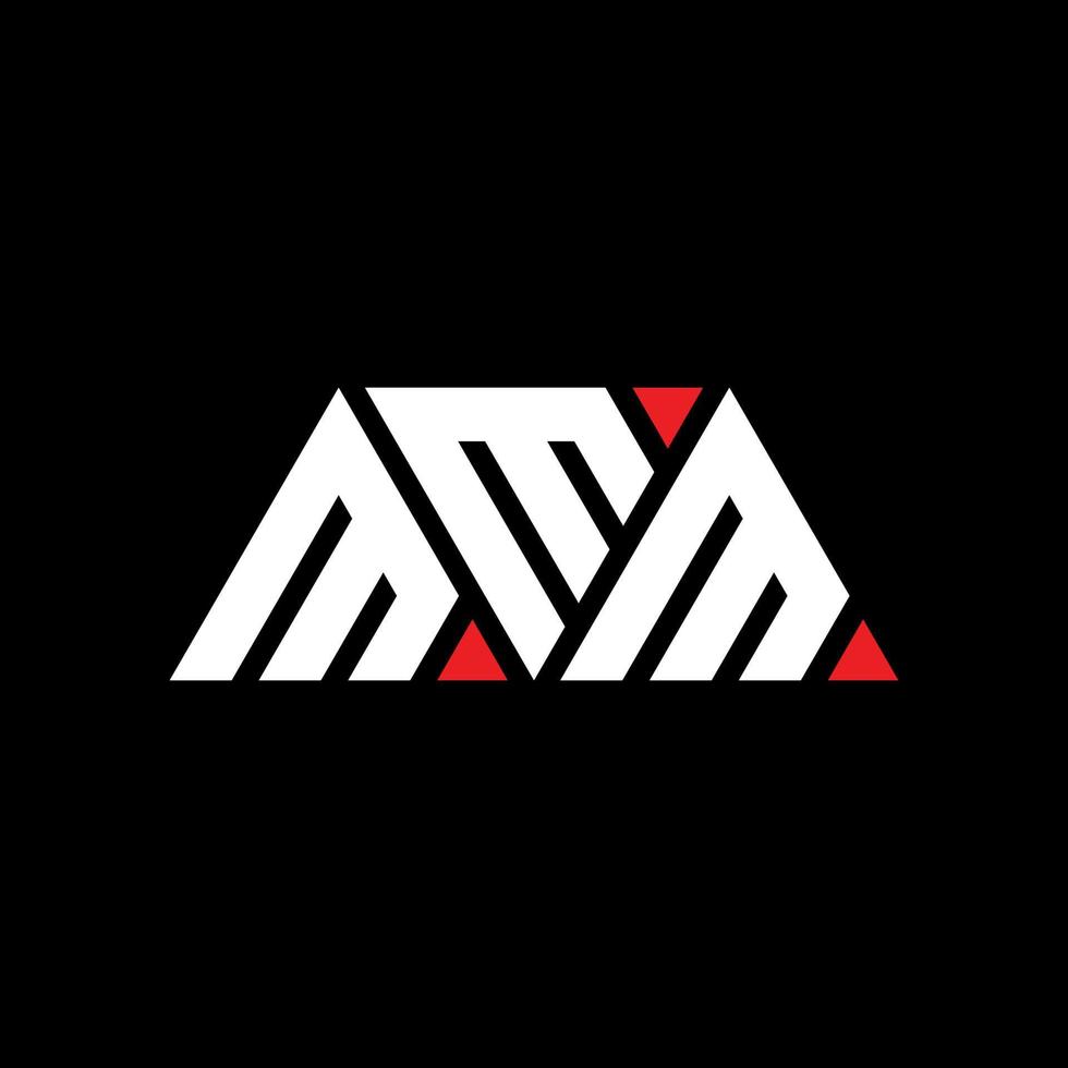 création de logo de lettre triangle mmm avec forme de triangle. monogramme de conception de logo triangle mmm. modèle de logo vectoriel triangle mmm avec couleur rouge. mmm logo triangulaire logo simple, élégant et luxueux. mmm