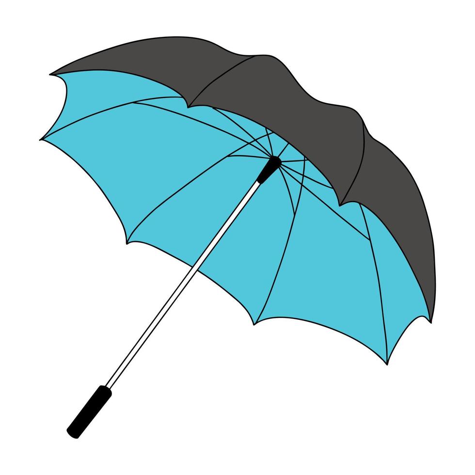 illustration vectorielle d'un parapluie noir sur fond blanc. un objet isolé. vecteur