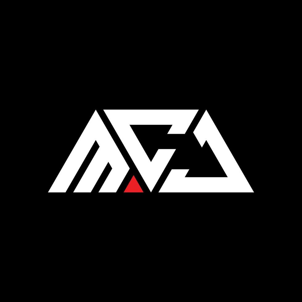 création de logo de lettre triangle mcj avec forme de triangle. monogramme de conception de logo triangle mcj. modèle de logo vectoriel triangle mcj avec couleur rouge. logo triangulaire mcj logo simple, élégant et luxueux. mcj