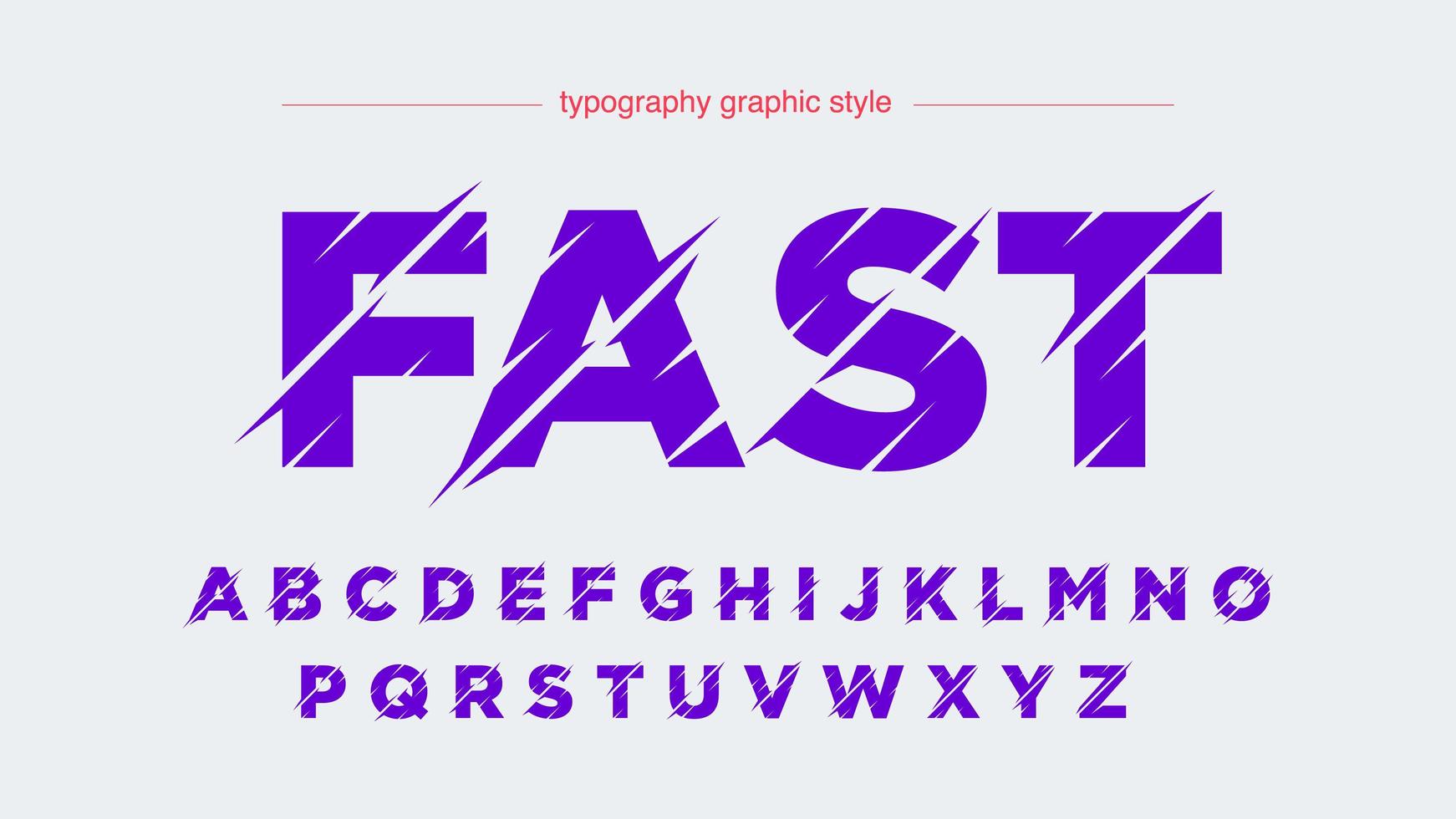 alphabet tranché futuriste sport violet vecteur