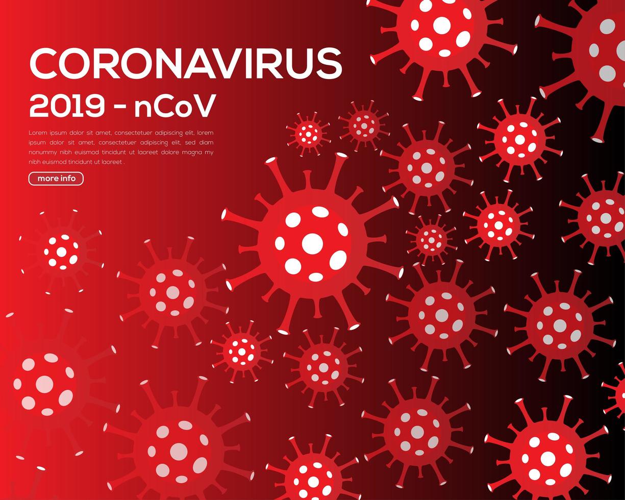 affiche d'infection à coronavirus rouge vecteur