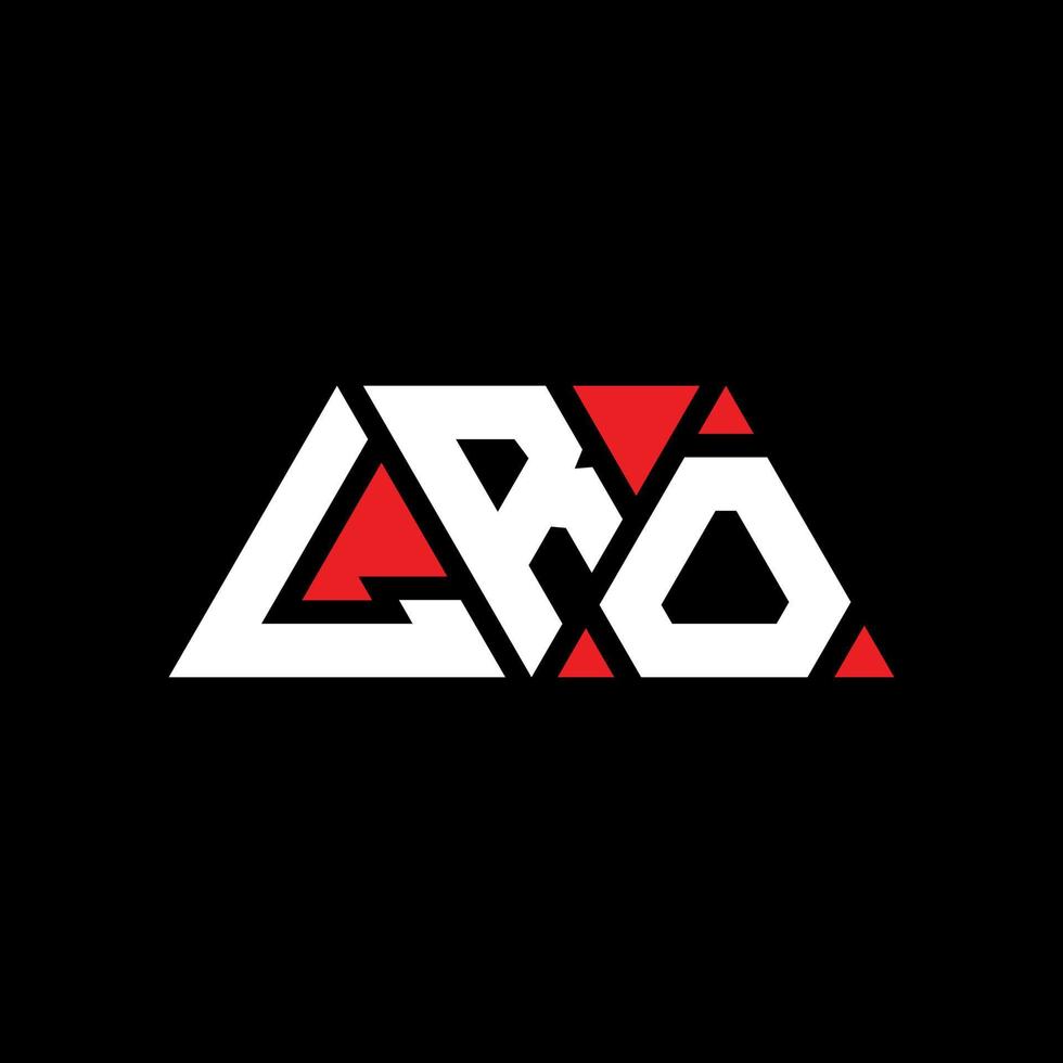 création de logo de lettre triangle lro avec forme de triangle. monogramme de conception de logo triangle lro. modèle de logo vectoriel triangle lro avec couleur rouge. lro logo triangulaire logo simple, élégant et luxueux. lro