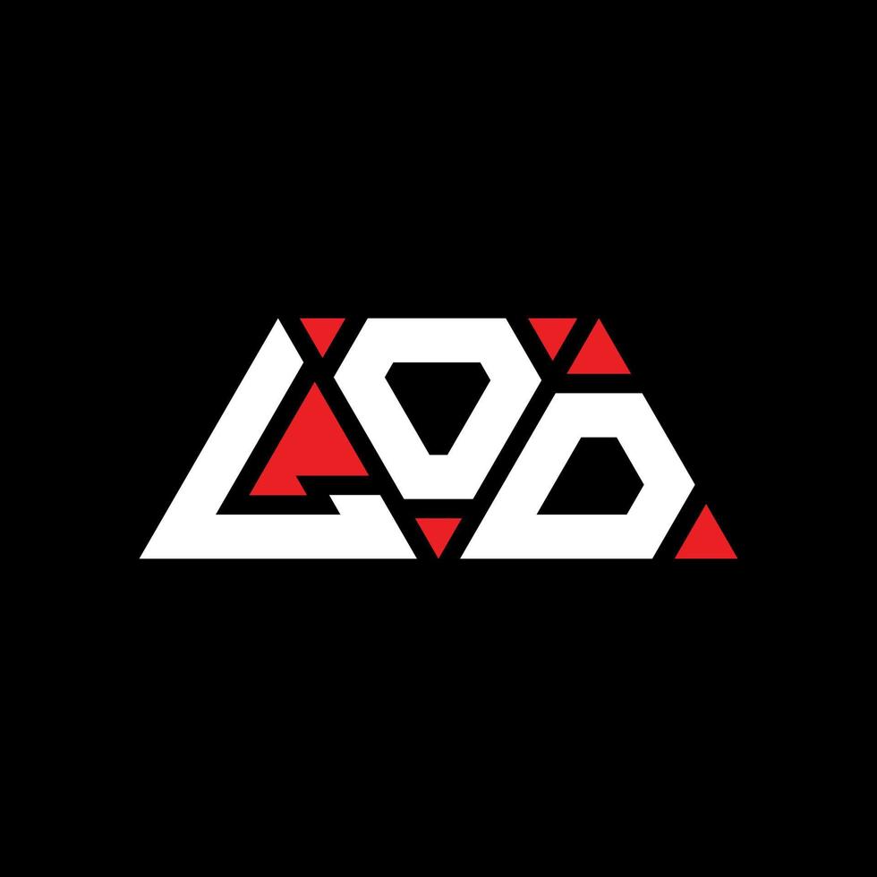 création de logo de lettre triangle lod avec forme de triangle. monogramme de conception de logo triangle lod. modèle de logo vectoriel triangle lod avec couleur rouge. logo triangulaire lod logo simple, élégant et luxueux. Lod