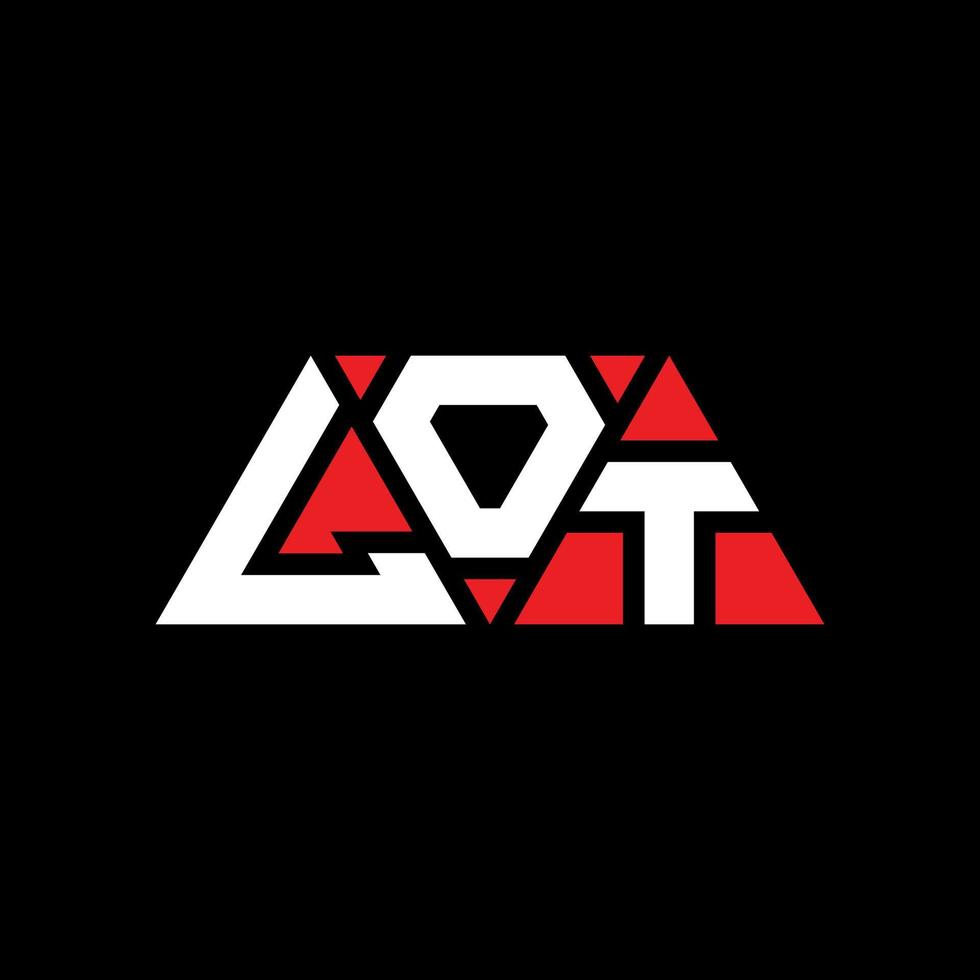 création de logo de lettre de triangle de lot avec forme de triangle. monogramme de conception de logo de triangle de lot. modèle de logo vectoriel triangle lot avec couleur rouge. lot logo triangulaire logo simple, élégant et luxueux. parcelle