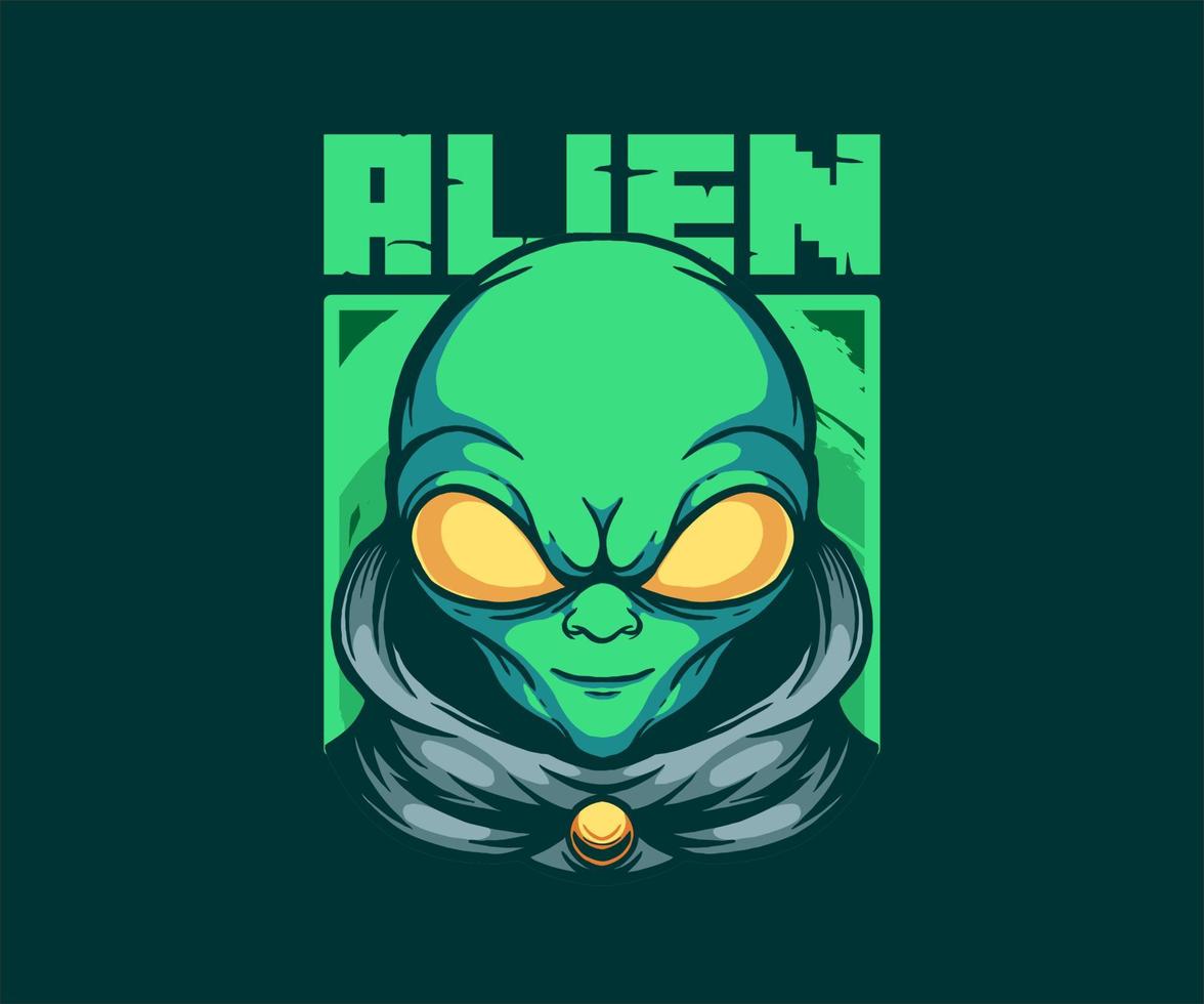 illustration de modèle de logo de mascotte extraterrestre. vecteur