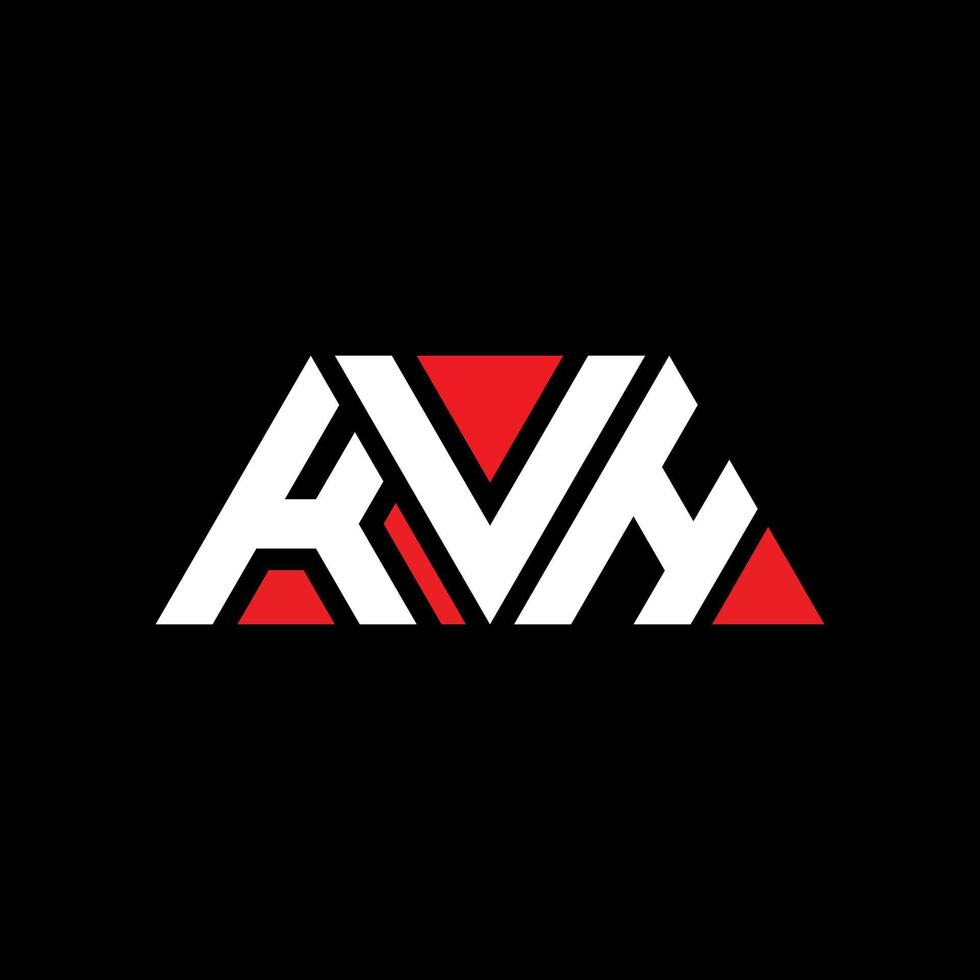 création de logo de lettre triangle kvh avec forme de triangle. monogramme de conception de logo triangle kvh. modèle de logo vectoriel triangle kvh avec couleur rouge. logo triangulaire kvh logo simple, élégant et luxueux. kvh