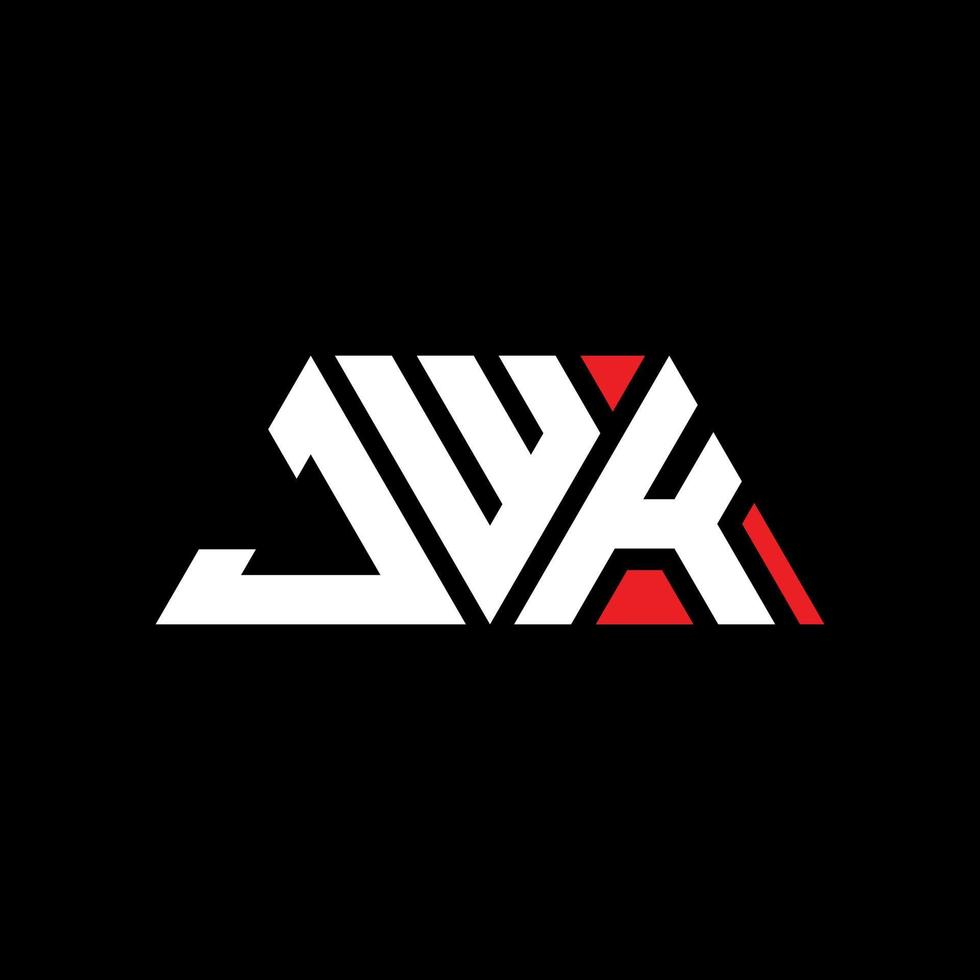 création de logo de lettre triangle jwk avec forme de triangle. monogramme de conception de logo triangle jwk. modèle de logo vectoriel triangle jwk avec couleur rouge. logo triangulaire jwk logo simple, élégant et luxueux. jwk